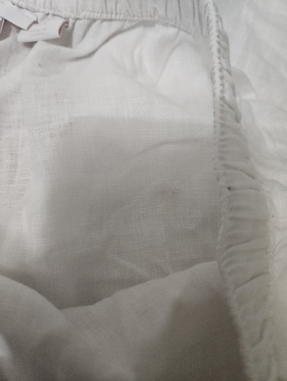 Rachel Ashwell 100% Linen White Casual Pants With Lasercut Bottom Hem Detail Med - Picture 6 of 9